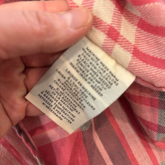 Denim & Supply Ralph Lauren Al Utility Womens Check Print Shirt Linen Pink S - Picture 5 of 10